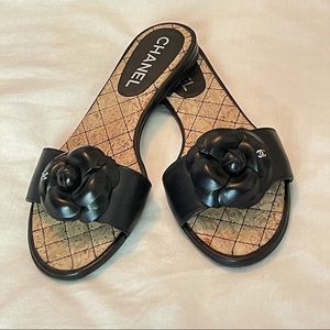 CHANEL Black Mules